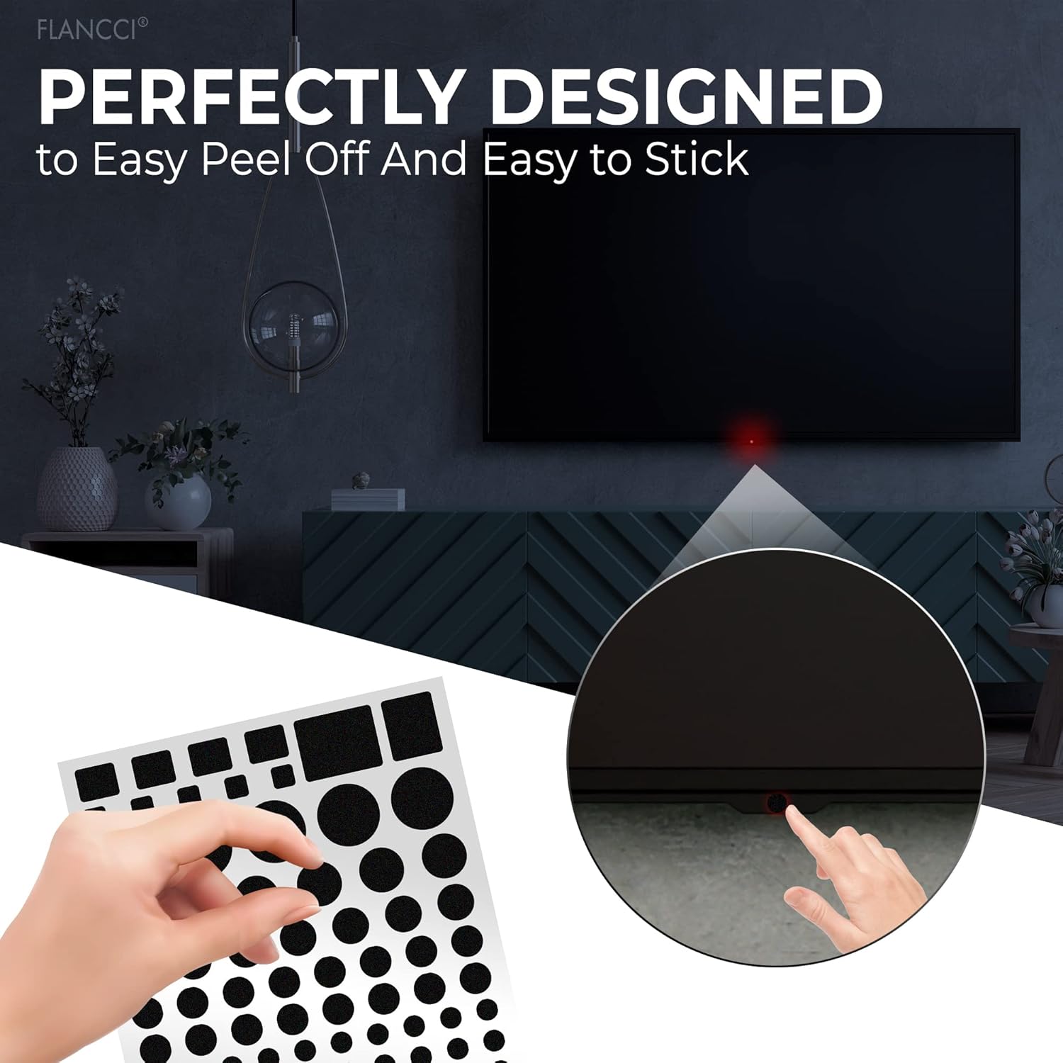 FLANCCI LED Light Dimming Stickers, Adhesive Light Filters for Reducing Bright LED Lights, Sleep-Friendly Light Softening Sheets (2 Sheets) – product image 2